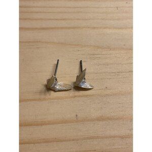 Delicate Silver Post Back Pierce Mother of Pearl Bird Wing Stud Earrings